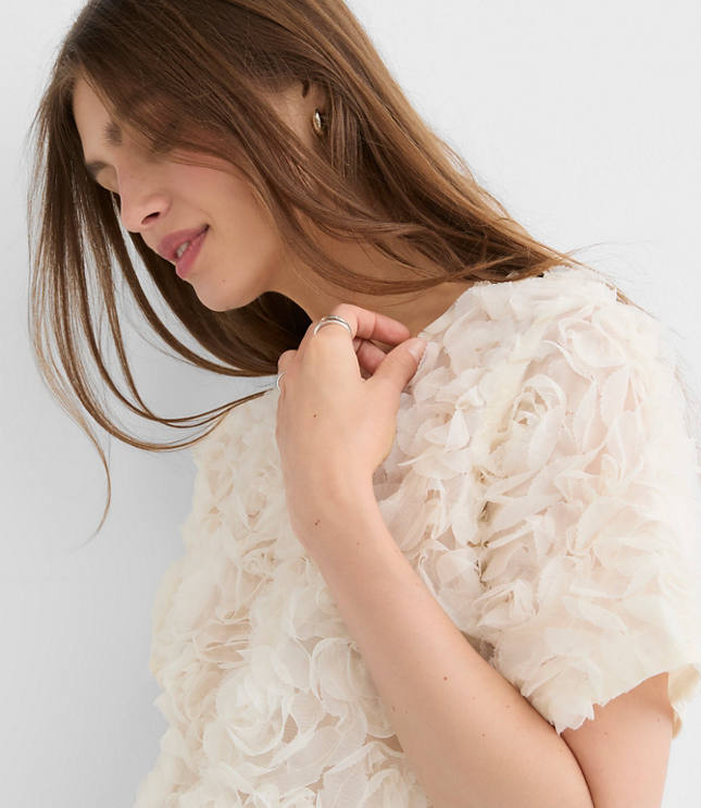 Floral Tulle Bubble Hem Tee