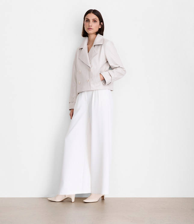 LOFT Versa Embossed Faux Leather Trench Coat