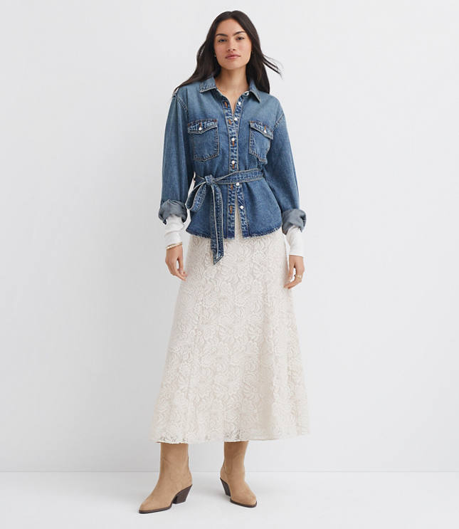 Petite Lace Maxi Skirt