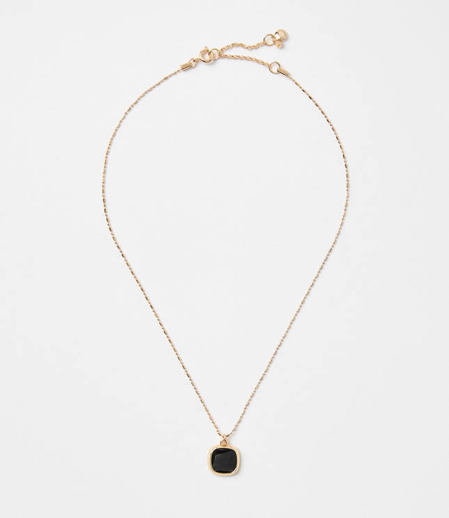 Enamel Square Delicate Necklace
