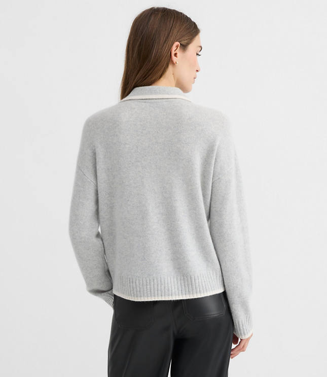 Tipped Collared Cashmere Sweater