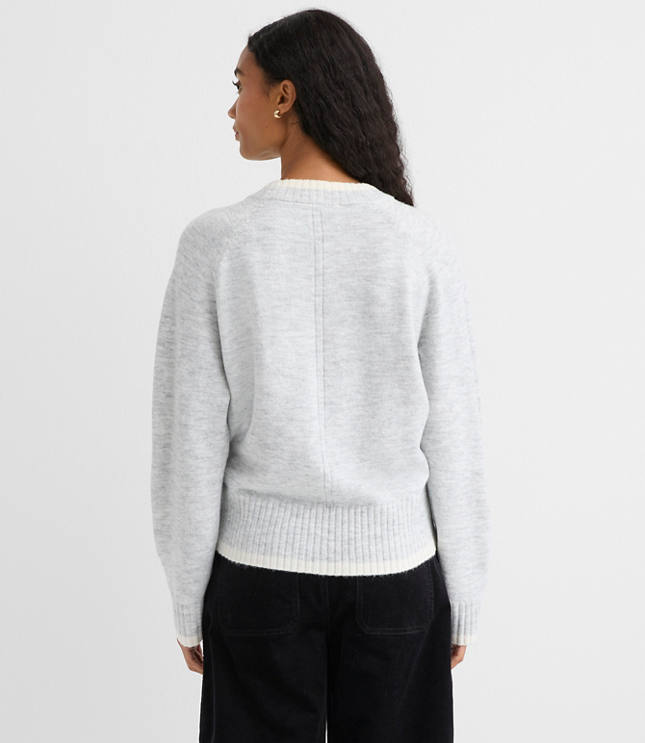 Tipped Seamed Raglan Sweater