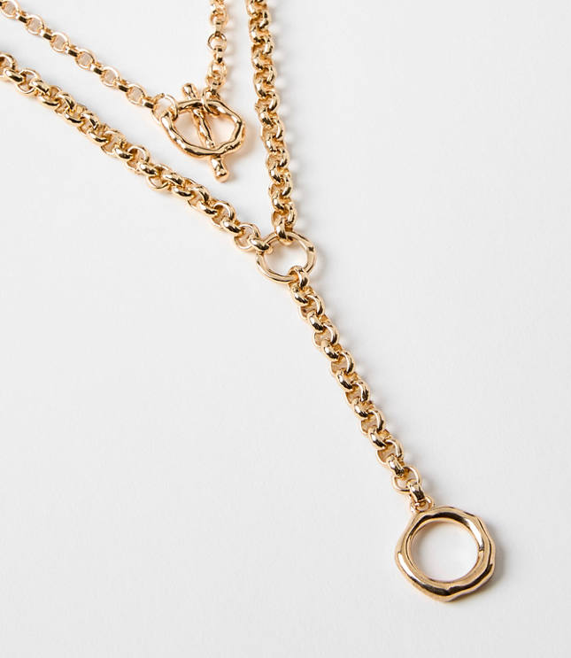 Horsebit Layered Necklace Set