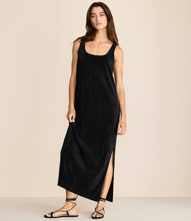 Lou & Grey Plisse Tie Back Tank Maxi Dress