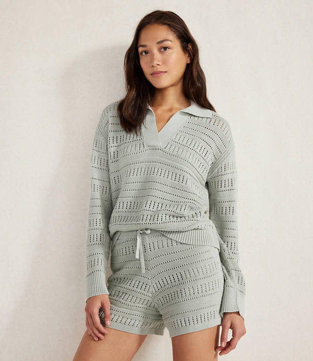 Haven Well Within Organic Cotton Open Stitch Johnny Collar Sweater