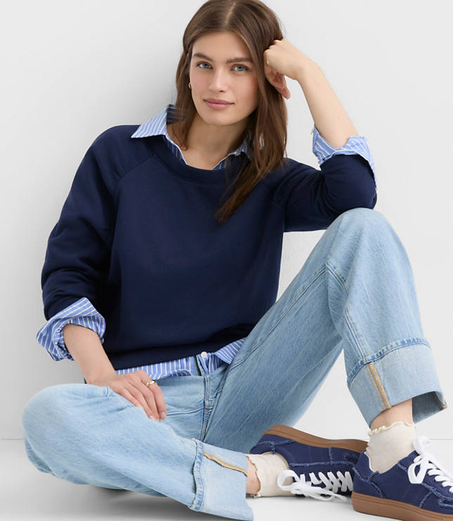 Shirred Shoulder Sweatshirt