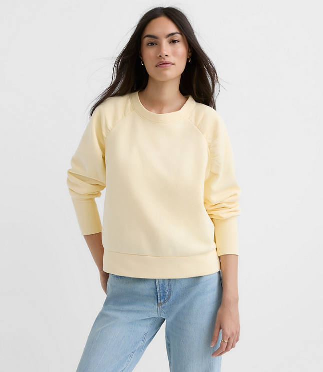 Shirred Shoulder Sweatshirt