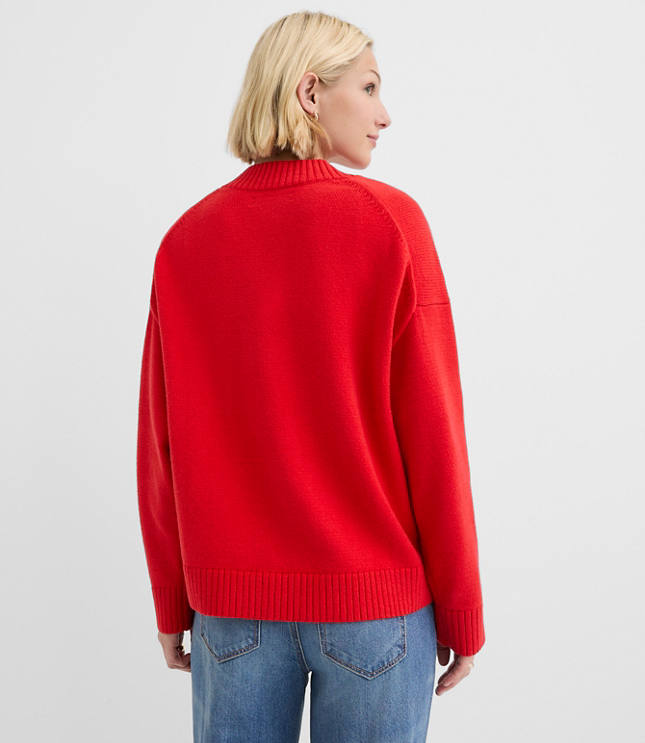 Petite Slouchy V-Neck Sweater
