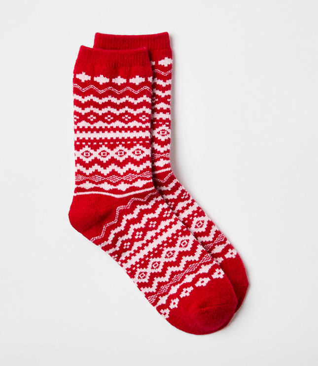 Fair Isle Cozy Crew Socks