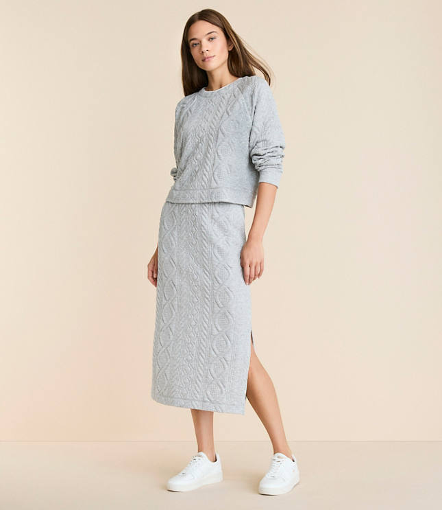 Lou & Grey Alpine Quilted Midi Pocket Skirt