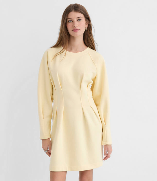 Pleated Terry Mini Dress