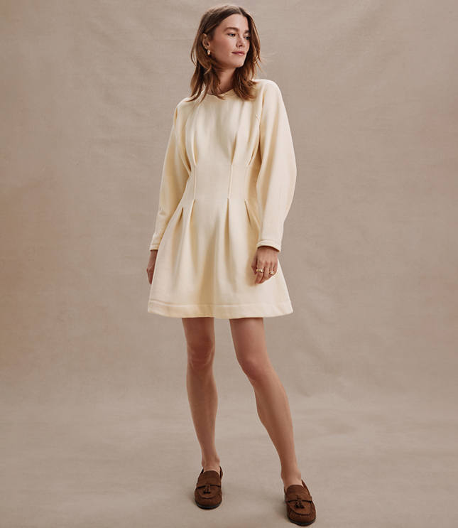 Pleated Terry Mini Dress