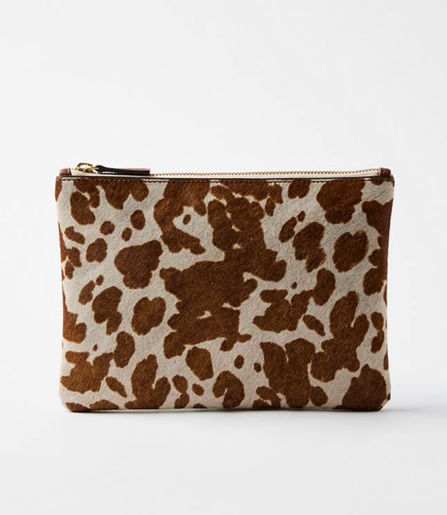 Spotted Haircalf Zip Pouch
