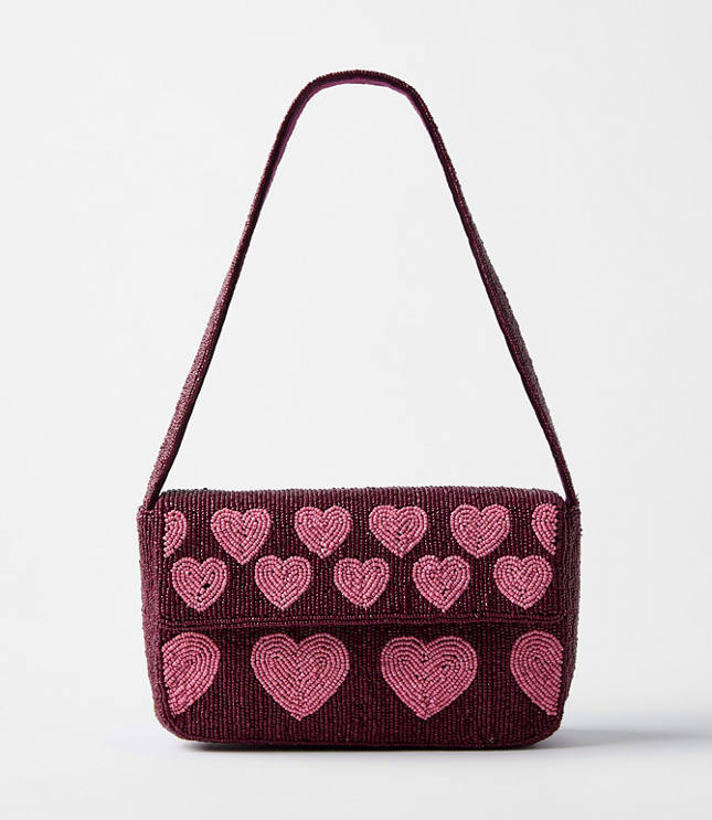 Heart Beaded Shoulder Bag