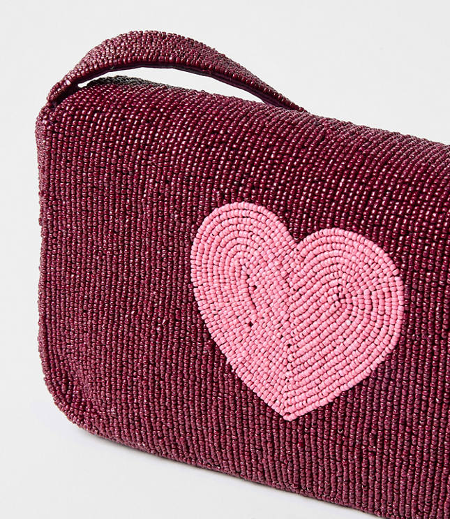 Heart Beaded Shoulder Bag