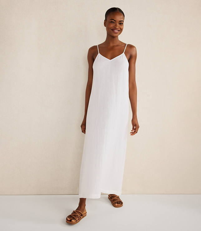 Haven Well Within Organic Cotton Gauze V-Neck Midi Dress