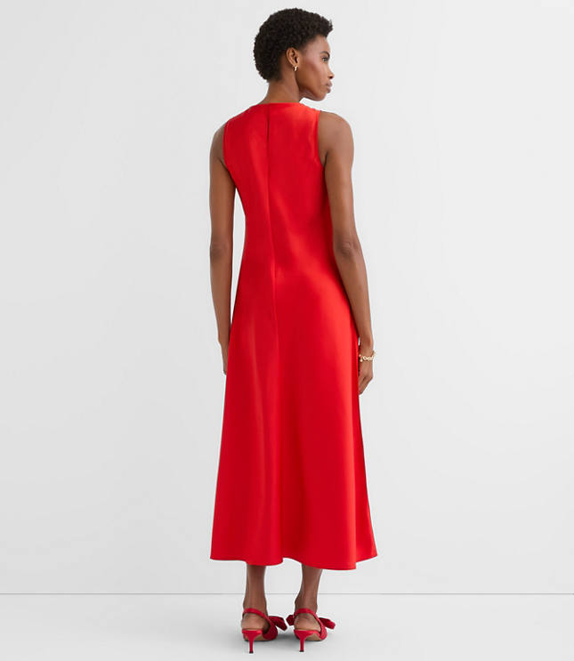 Satin Bias Midi Dress