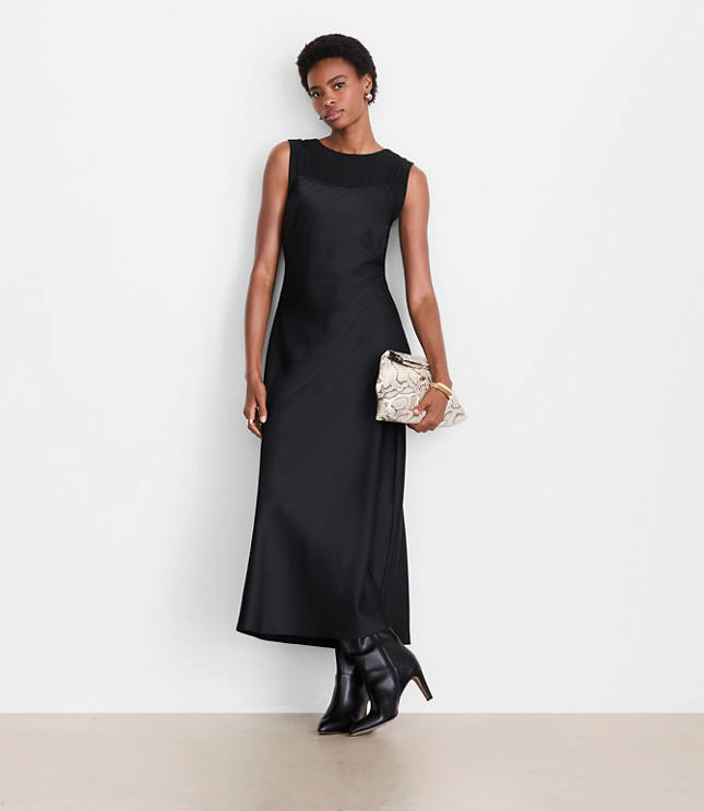 LOFT Versa Satin Maxi Slip Dress