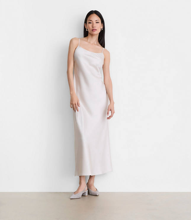 LOFT Versa Satin Maxi Slip Dress