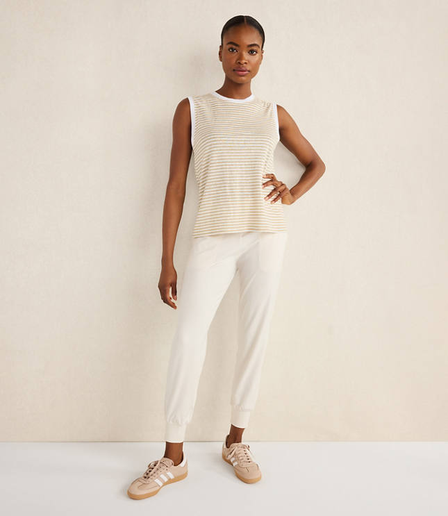 Haven Well Within Linen Stripe Crewneck Tank