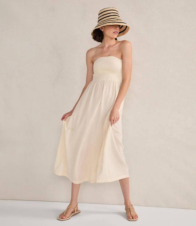 Haven Well Within Organic Cotton Crinkle Gauze Strapless Dress