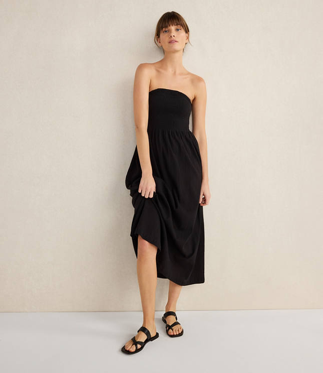 Haven Well Within Organic Cotton Crinkle Gauze Strapless Dress