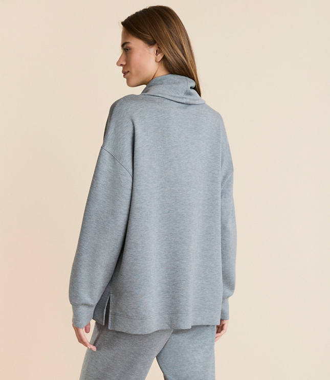 Lou & Grey Heathered Scubasoft Cowl Neck Tunic Top