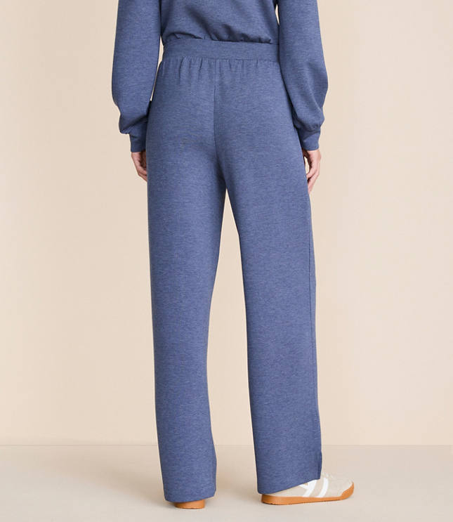 Lou & Grey Heathered Scubasoft Side Slit Straight Leg Pants