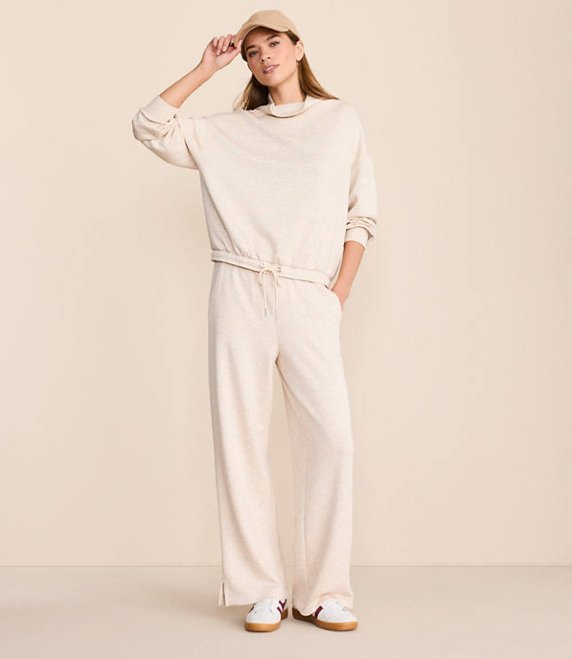 Lou & Grey Heathered Scubasoft Side Slit Straight Leg Pants