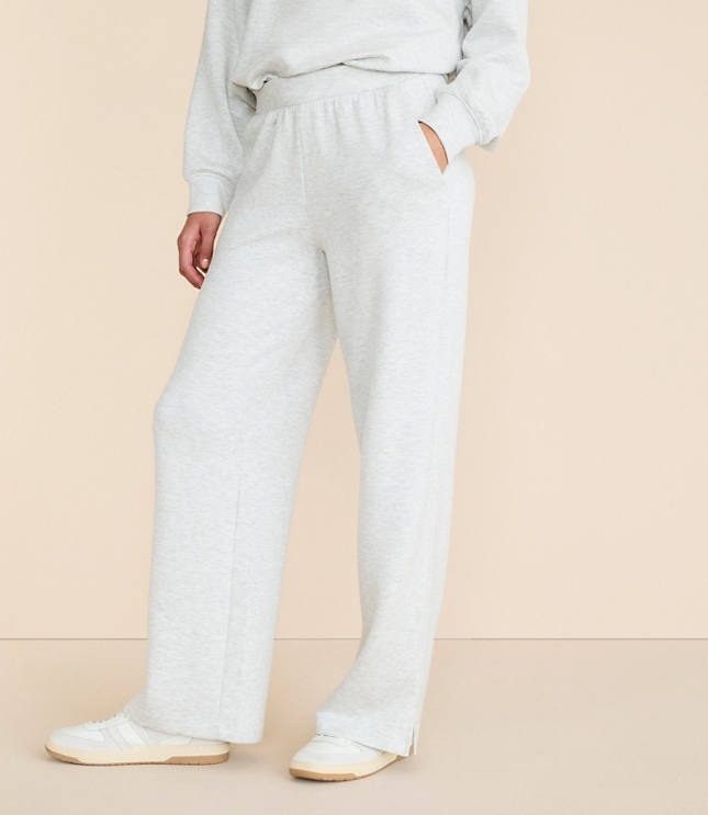 Lou & Grey Heathered Scubasoft Side Slit Straight Leg Pants