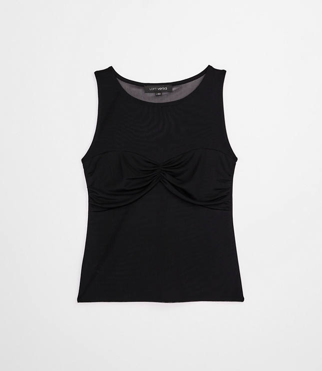LOFT Versa Mesh Ruched Top