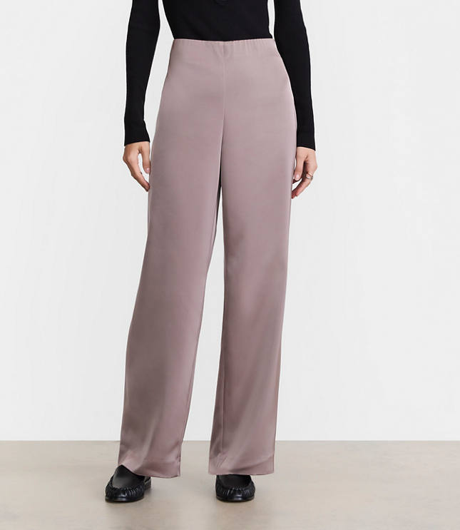 LOFT Versa Satin Straight Pants