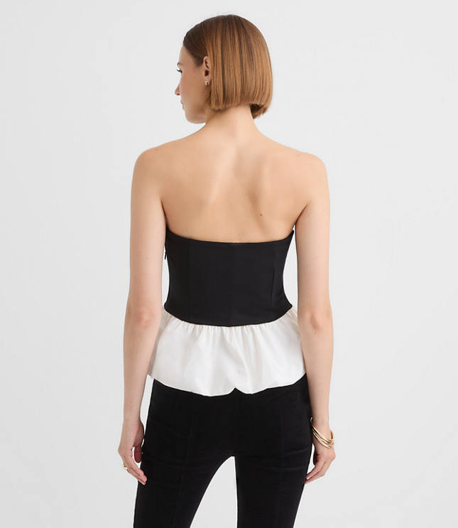 Taffeta Ponte Strapless Bubble Top