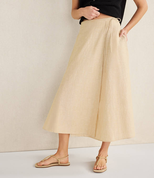 Loft Haven Well Within Organic Cotton Linen Wrap Skirt