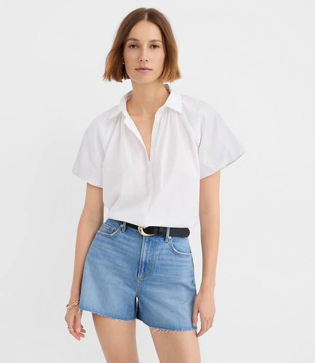 Poplin Bubble Sleeve Shirt