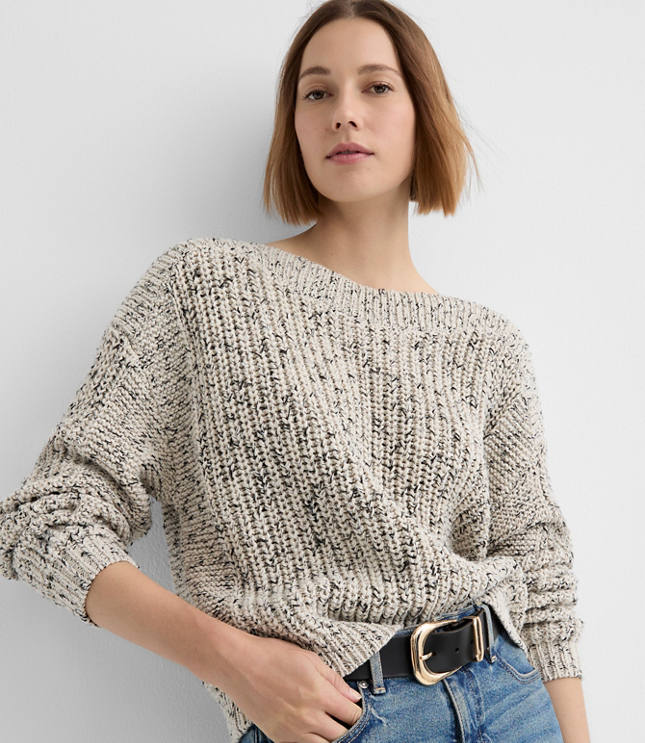 Marled Chunky Ribbed Sweater