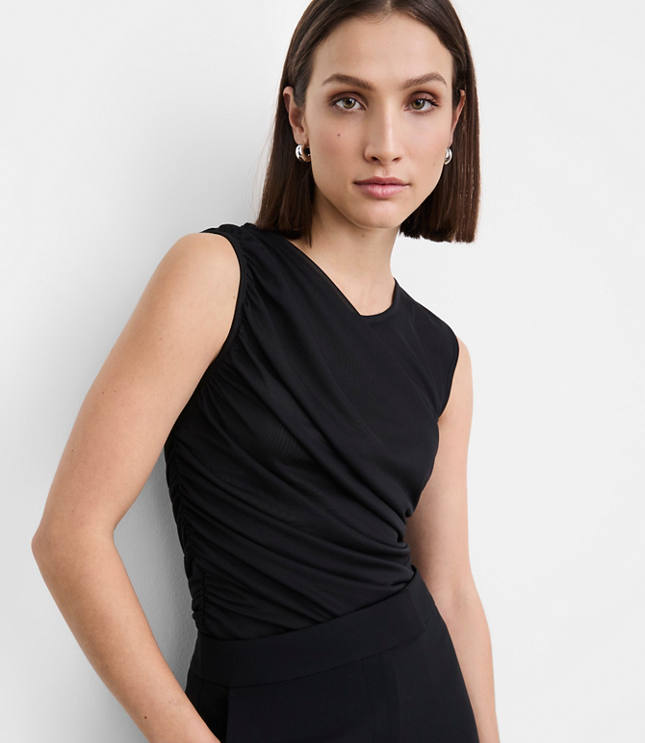 LOFT Versa Mesh Ruched Tank Top
