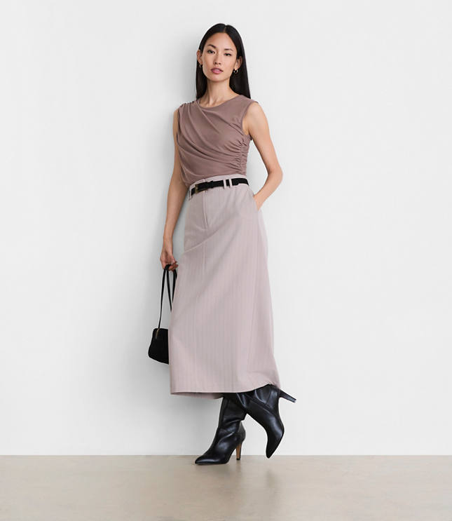 LOFT Versa Mesh Ruched Tank Top