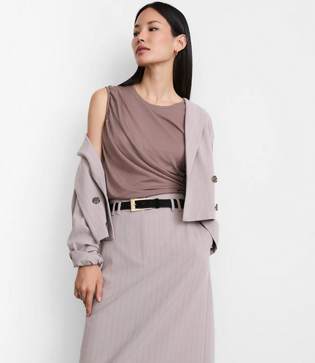 LOFT Versa Mesh Ruched Tank Top