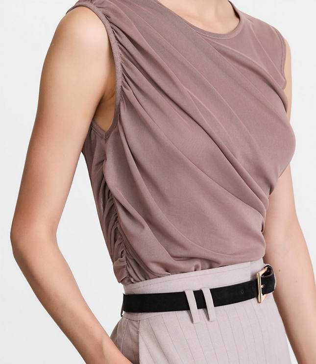 LOFT Versa Mesh Ruched Tank Top