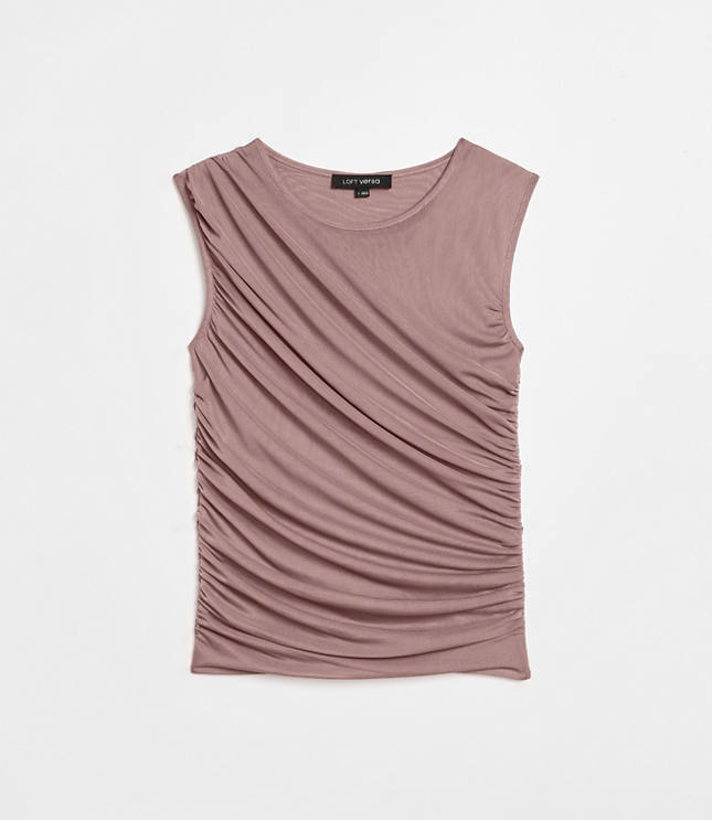 LOFT Versa Mesh Ruched Tank Top