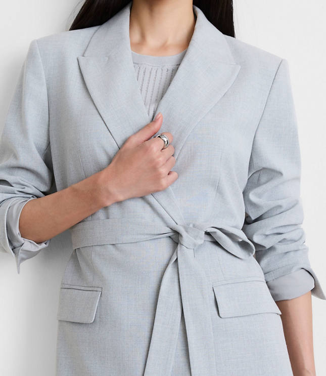 LOFT Versa Seasonless Stretch Tie Waist Blazer in Heather