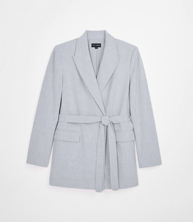 LOFT Versa Seasonless Stretch Tie Waist Blazer in Heather