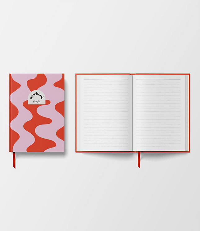 Yop & Tom Red Ripple Notebook