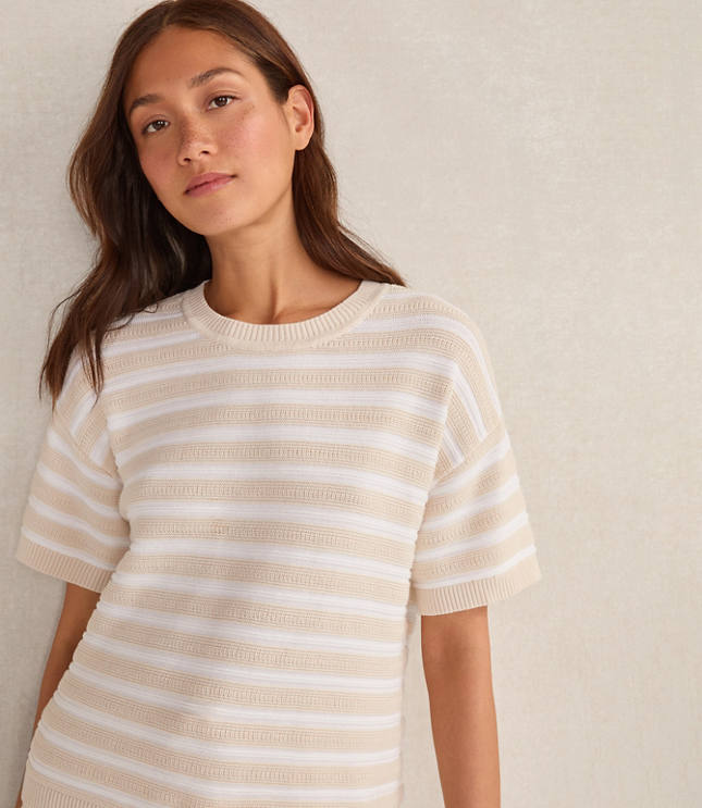 Haven Well Within Organic Cotton Crochet Stripe Sweater