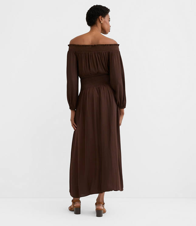 Smocked Off The Shoulder Maxi Dress