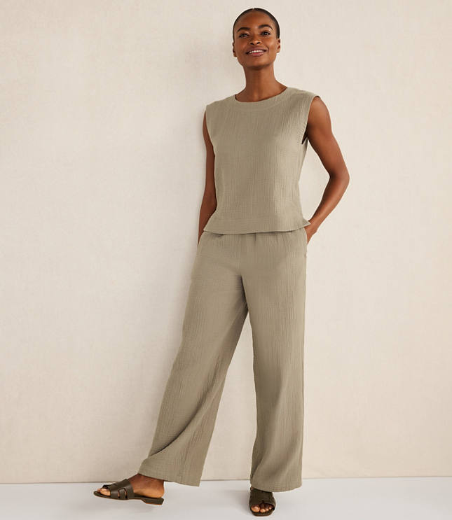 Haven Well Within Organic Cotton Gauze Straight Leg Pants