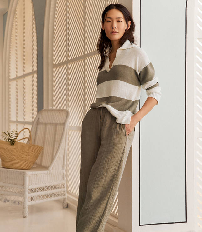Haven Well Within Organic Cotton Gauze Straight Leg Pants carousel Product Image 3