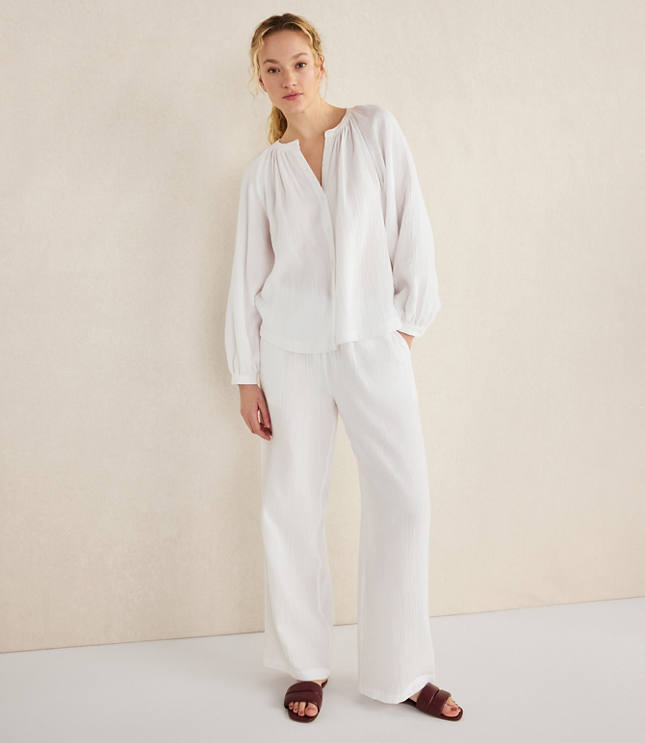 Haven Well Within Organic Cotton Gauze Straight Leg Pants