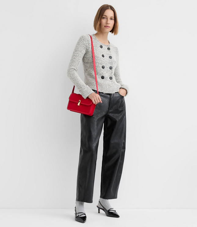 Boucle Cuffed Double Breasted Cardigan